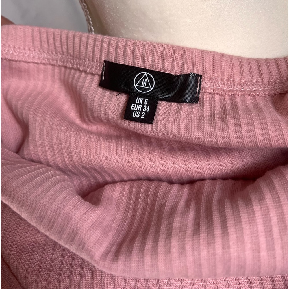 Pink Halterneck Ribbed Bodycon Dress - Picture 5 of 8